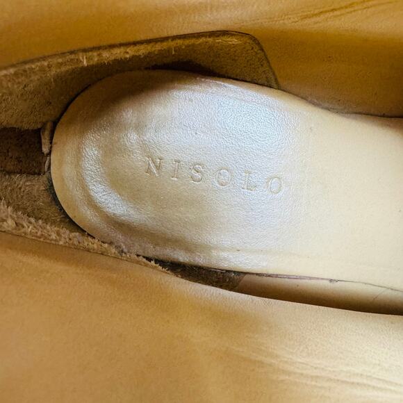 Nisolo Dari Ankle Boots Tan Leather Zip Stacked Heel Almond Toe Size 10 - Picture 15 of 16